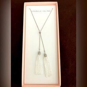 SPARKLE & BLING Beaded Tassel Necklace NWOT Comes w/Box 🔥